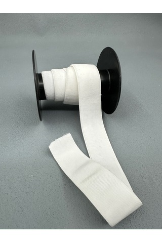 3 Cm Likralı Esnek Kadife-5 Metre-beyaz