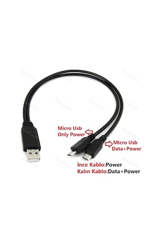 Micro Usb Y Kablo Data Power Çevirici 4378 Dönüştürücü Adaptör 2