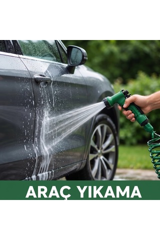 Özel Üretim Bahçe Sulama Esnek Dayanıklı Otomatik 15 Metre Su Hortumu Spiral Fonksiyonel Hafif