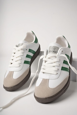 Muggo Jabbar Unisex Ortopedik Günlük Garantili Bağcıklı Yürüyüş Koşu Sneaker Spor Ayakkabı Yeşil