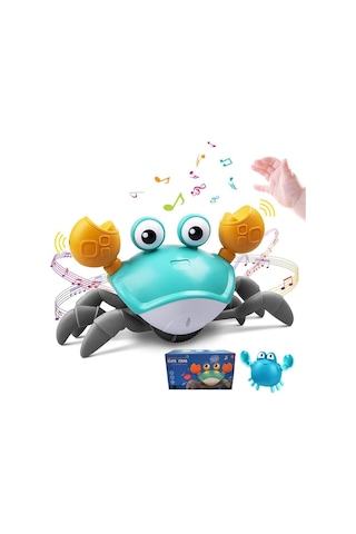 Emeklemeye Yardımcı Sensörlü Yengeç Şarjlı Oyuncak Mega Yengeç - Mavi Yengeç