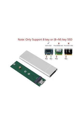 M.2 Sata Ssd Ngff To Type C Usb 3.0 B-key Mini Çevirici Adaptör Harici Harddisk Kutusu