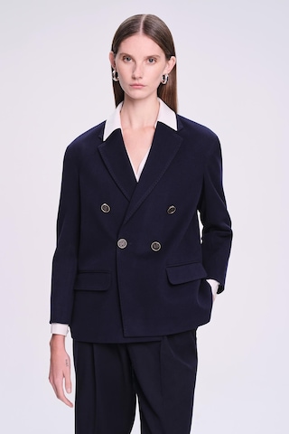 Saykı Woman Lacivert Dinamik Fit Kruvaze Ceket Camel