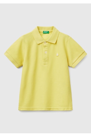 Erkek Çocuk Sarı Logolu Pike Polo T-shirt Sarı