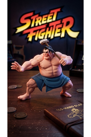 Street Fighter E. Honda Figür - Özel Tasarım 3d Sumo Güreşçisi Oyuncak Heykel Biblo Oyun Odası Dekoru