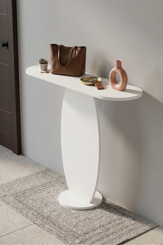Dresuar Modern Dekoratif Antre Konsolu Giriş Hol Koridor Salon Konsol Masası 7033 Beyaz Çok Renkli