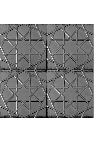 Armada Çini 20x20 Cm Rölyefli Metalik Selçuklu Yıldızı Deseni Çini Karo