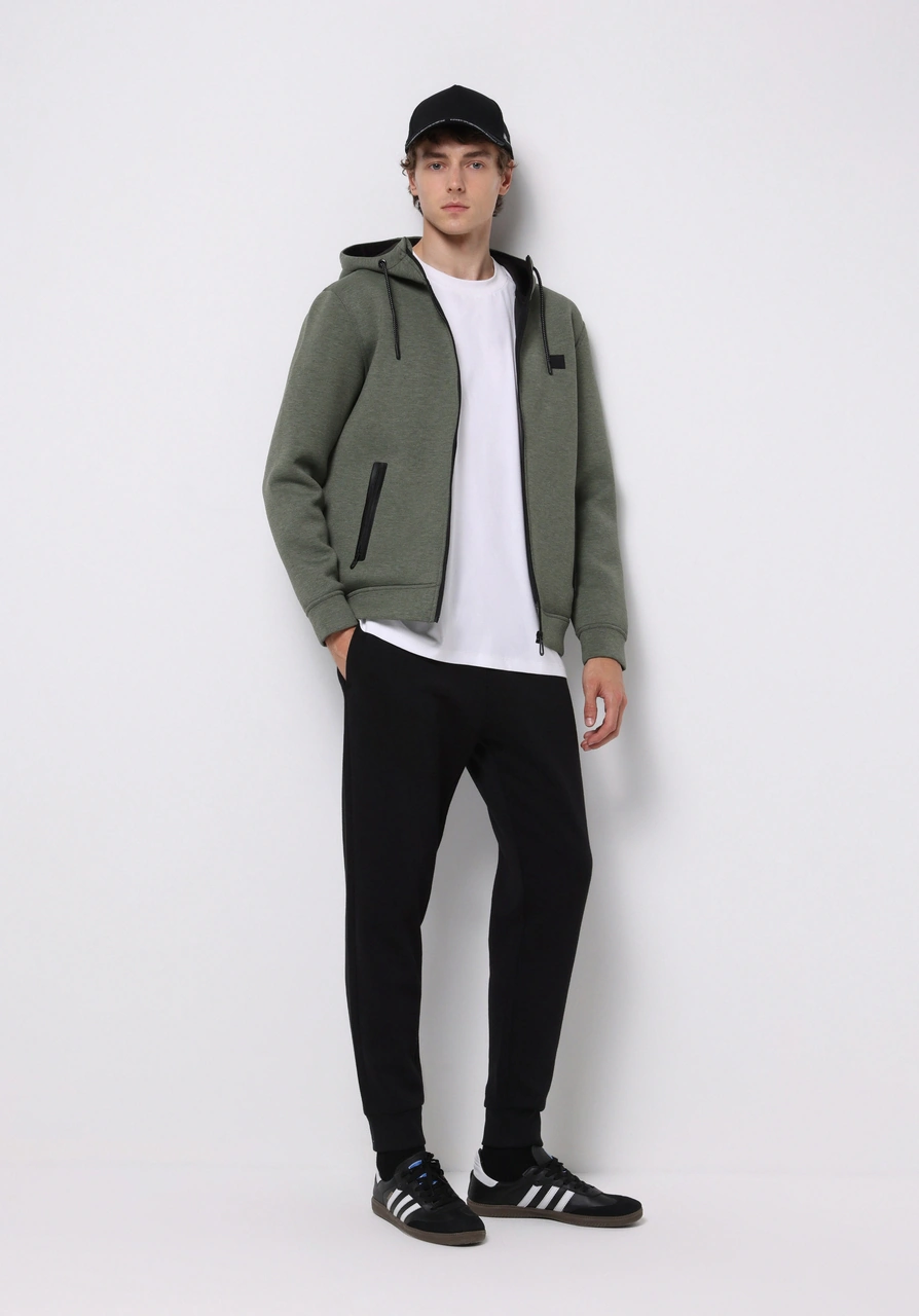 Colins Slim Fit Orta Bel Düz Erkek Siyah Eşofman Altı Cl1077099 Q1.v2 Blk Siyah