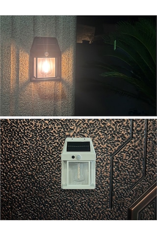 Maiyame Dış Mekan Güneş Enerjili Duvar Lambası, İnsan Algılama, 3 Mod, 1800mah Pil, Sıcak Işık, Bahçe/ev Bahçesi, Beyaz Jy-369 Beyaz