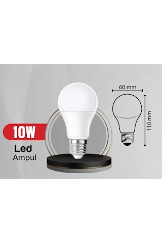 10W Led Ampul Naturel Işık 6'Lı Paket E27 Duy