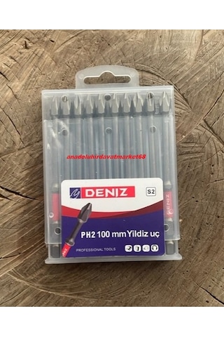 Dnz S2 İmpact Ph2 Mıknatıslı Yıldız Bits Uç Ph2 Sac Vida Sıkma Ucu 10pcs 100mm