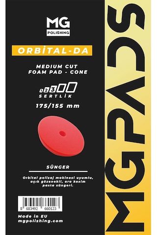 Mg Pads Orbital Ara Kesim İnce Pasta Süngeri Kırmızı - 175/15