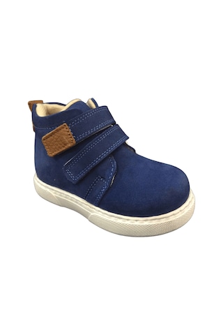 Ortopedikal1001 Ridente Mavi Süet Bebe Erkek Çocuk Bot % 100 Deri Cırtlı Mavi
