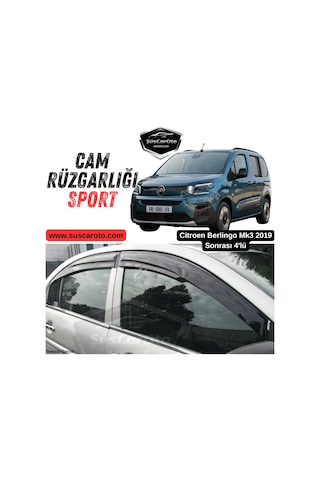 Citroen Berlingo Mk3 2019 Sonrası Uyumlu Mugen Cam Rüzgarlığı Seti Piano Black 4'lü İthal Parlak Siyah 00 Şüscaroto Aksesuar