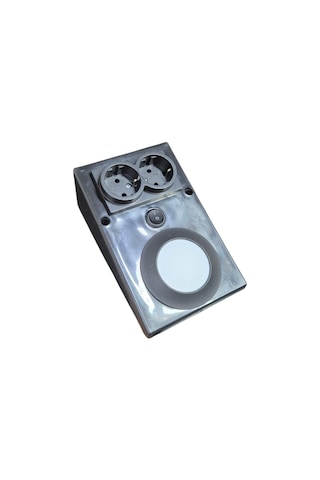 Ags Pastik Tezgah Altı Led Armatür Çift Priz Sistemli Siyah Renk