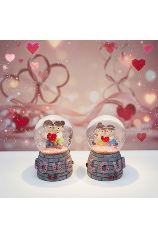 Love Tasarımlı Işıklı Mini Kar Küresi