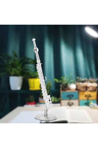 Vkemall Gümüş Renkli Bakır Müzik Modeli, 11 Cm Ev Ofis Dekorasyonu, Hediye Kutulu El Yapımı Sanat Eseri