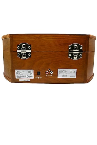 Nostaljik Özel Ahşap Kasa Retro Klasik Model Bluetooth Usb Sd Kart 33/45/78 Lik Pikap Kahverengi