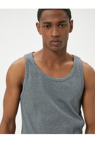 Koton Basic Atlet Yuvarlak Yaka Pamuk Karışımlı Gri 4sam30007mk Gri