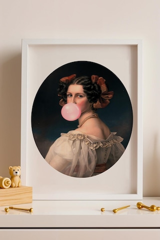 Klasik Portre Pop Art Çerçeveli Tablo Modern Ve Klasik Sanat Tasarımı Espirili Tablo Altered Art