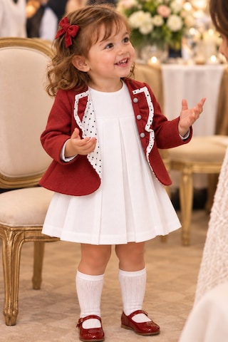 Babyhola 0-2 Yaş Şık Kız Çocuk Astar Detaylı Ceket Elbise 2'li Takım Bayramlık 2323 Turuncu