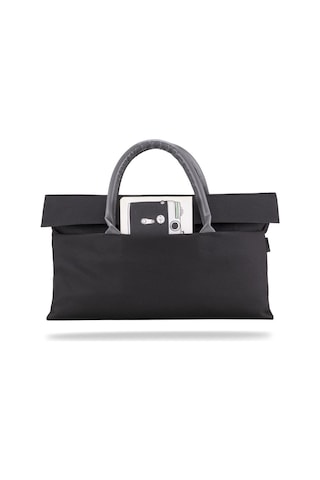 Classone Byn-el000 Wtxpro Su Geçirmez Kumaş 13-14 İnch Bayan Laptop, Notebook, Apple Uyumlu MacBook Air El Çantası- Tote Bag - Siyah