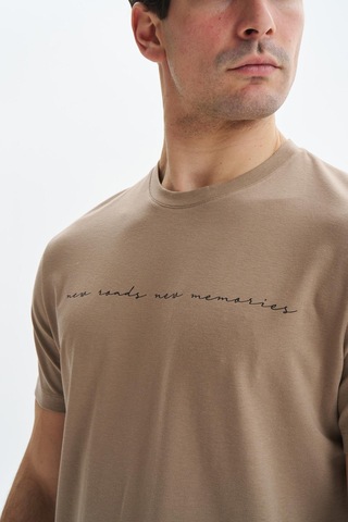 Arma Erkek Regular Fit Yazı Baskılı Süprem Bisiklet Yaka Tişört Y29344472702 Gri-bej G8 Gri