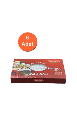 Kardeşler Gül Aromalı Uzun Hediyelik Lokum 700 G x 6 Adet
