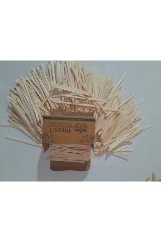 Ahşap Tahta Çay Kahve Karıştırıcı 1x4x11 Cm 500 Adet Açık Ahşap