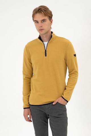 U.S. Polo Assn. Erkek Regular Fit Hardal Polar Yarım Fermuarlı Basic Sweatshirt 50313777-VR151