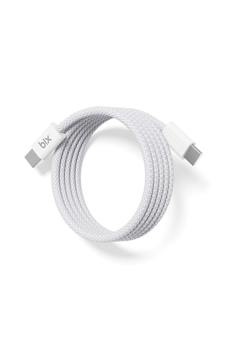 Bix T4cc 65w Usb-c To Usb-c Manyetik Tasarımlı Örgülü Hızlı Şarj Ve Data Kablosu 1 Metre Beyaz
