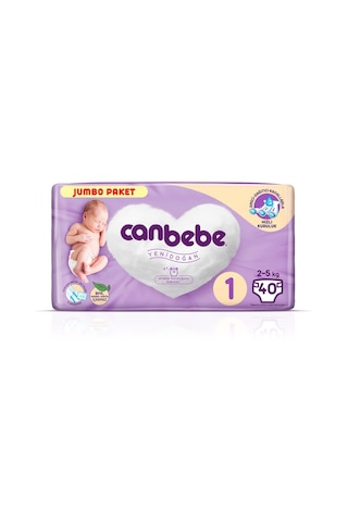 Canbebe Yenidoğan Bebek Bezi 1 Numara Jumbo Paket 40 Adet