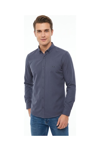 Artı Erkek Spor Slim Fit Uzun Kol Likralı Gömlek Bgl-st05465 Füme