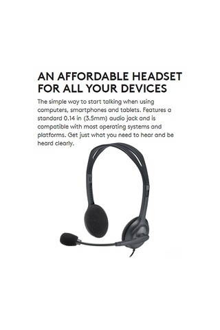 Hombey Logitech H111 Kulaküstü Mikrofonlu Kulaklık: Stereo Ses, 180 Döner Mikrofon Ve 3.5mm Bağlantı - Oyun, Müzik Ve Aramalar İçin