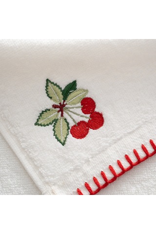 Cherie 3'lü Kurulama Havlusu %100 Pamuk Nakışlı Krem 30x50 Cm Krem-30x50