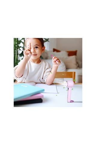 Türbin El Fanı Vantilatör Taşınabilir El Fanı Dijital Göstergeli Stand Özellikli Kancalı Type-c Şarj Soketi 1200 Mah 3 Kademeli 5004 Md.
