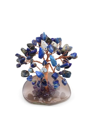 Lapis Lazuli Doğal Taş Tel Sarmalı Ağaç - Dt-3331