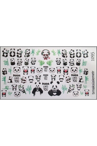 Panda Tırnak Dövme Tırnak Sticker Tırnak Tatto Nail Art 1059
