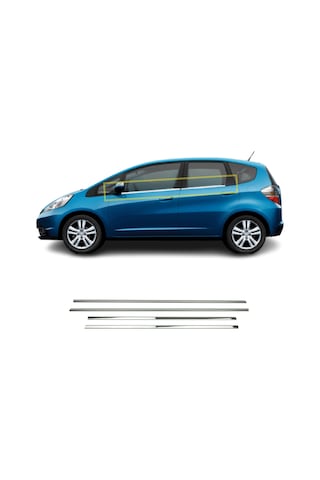 Honda Jazz Krom Cam Çıtası 4 Prç. 2009-2013 P.Çelik