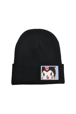 Schulzz Sanrio Kuromi Figür Nakışlı Çocuk Bere Siyah