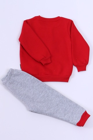 Erkek Bebek 3 İplik Eşofman Takımı Boom Baskılı A33 Kırmızı