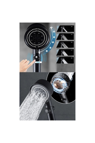 Duş Başlığı Pervaneli Serinletici Tasarım 5 Modlu Bx40 Çok renkli
