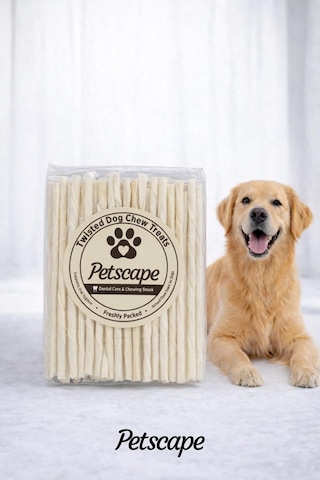 Petscape Köpek Ödülü, Burgu Çiğneme Çubuğu, Katkısız Diş Sağlığı Ödül Maması 20 Adet, Sade