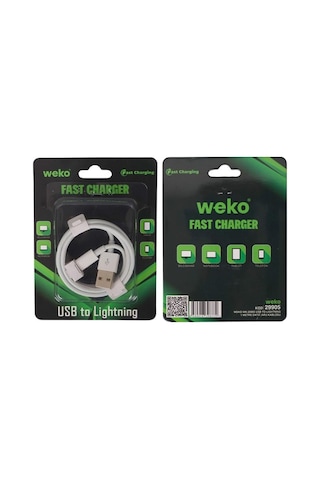 Weko Wk-29905 Beyaz 1 Metre Usb To Lightning Şarj - Data Aktarım Kablosu Standart