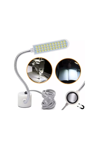 Yunboo 30 Led Işık Kaynağı, Esnek Silikon Boyun, Güçlü Manyetik Tabanlı, Gün Işığı Beyazı, Çalışma Masası/lathe/uygulama Işığı, 1.5w, Avrupa Şarjı Çok Renkli
