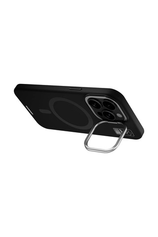 Apple Uyumlu iPhone 15 Pro Max Kılıf Magsafe Özellikli Kamera Standlı Silikon Youngkit Bitty Cream Kapak