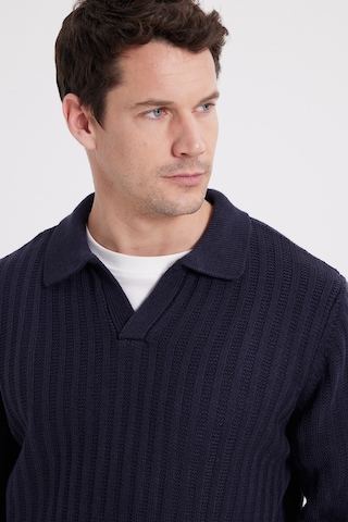 Tudors Erkek Standart Fit Normal Kesim Polo Yaka Lacivert Kazak-46285