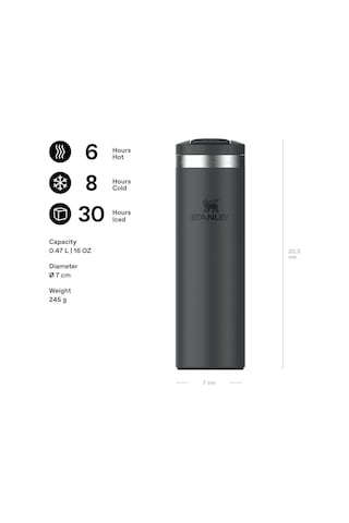 Stanley The Transit Fliptop Mug Termos Bardak, 0.47 L, Siyah 2.0 Çok Renkli