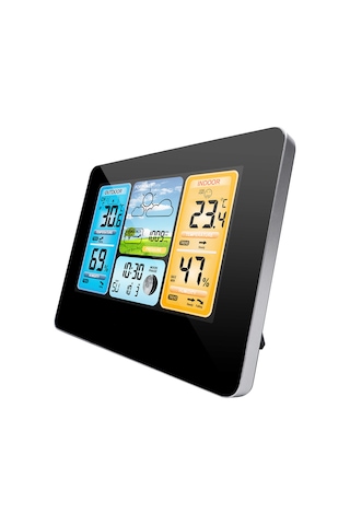 Xindoker Siyah Renkli 6.6" Lcd Ekranlı Hava Durumu Takvimi - Sicaklık, Nem, Barometre, Alarm Ve Ay Fazı Gösterimi Siyah