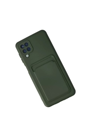 Newface Samsung Galaxy Uyumlu A12 Kılıf Kelvin Kartvizitli Silikon - Koyu Yeşil Belirtilmemiş